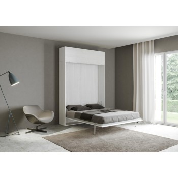 Mod. Kentaro Francese - Kentaro 140 bed in white ash with transom wall unit