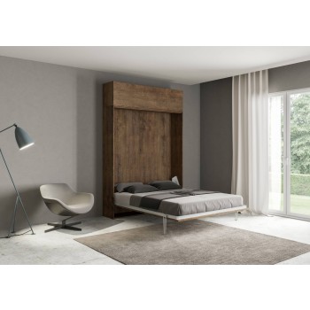 Mod. Kentaro Francese - Kentaro 140 bed in white ash with transom wall unit