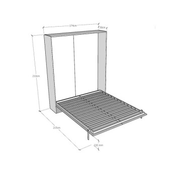 Mod.Kentaro Double - Kentaro vertical foldaway double bed in White Ash