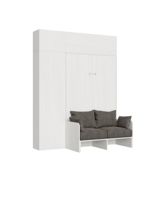 Mod.Kentaro Sofà 1/2 - Bed 120 Kentaro Sofa White Ash with column - wall unit with transom - wall unit above column