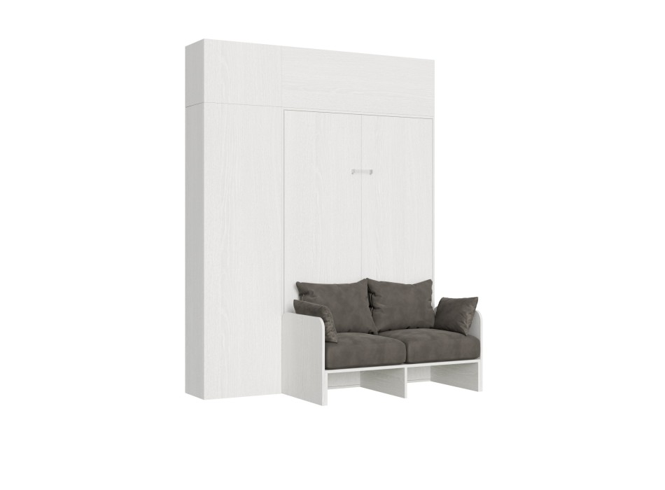 Mod.Kentaro Sofà 1/2 - Bed 120 Kentaro Sofa White Ash with column - wall unit with transom - wall unit above column