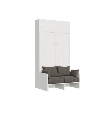 Mod.Kentaro French Sofa - 140 bed Kentaro White Ash Sofa with transom wall unit