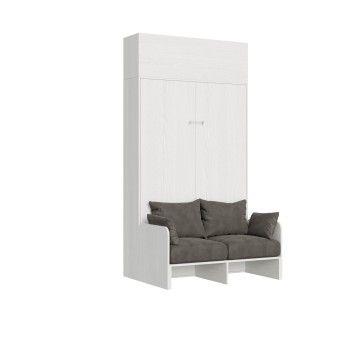 Mod.Kentaro French Sofa - 140 bed Kentaro White Ash Sofa with transom wall unit