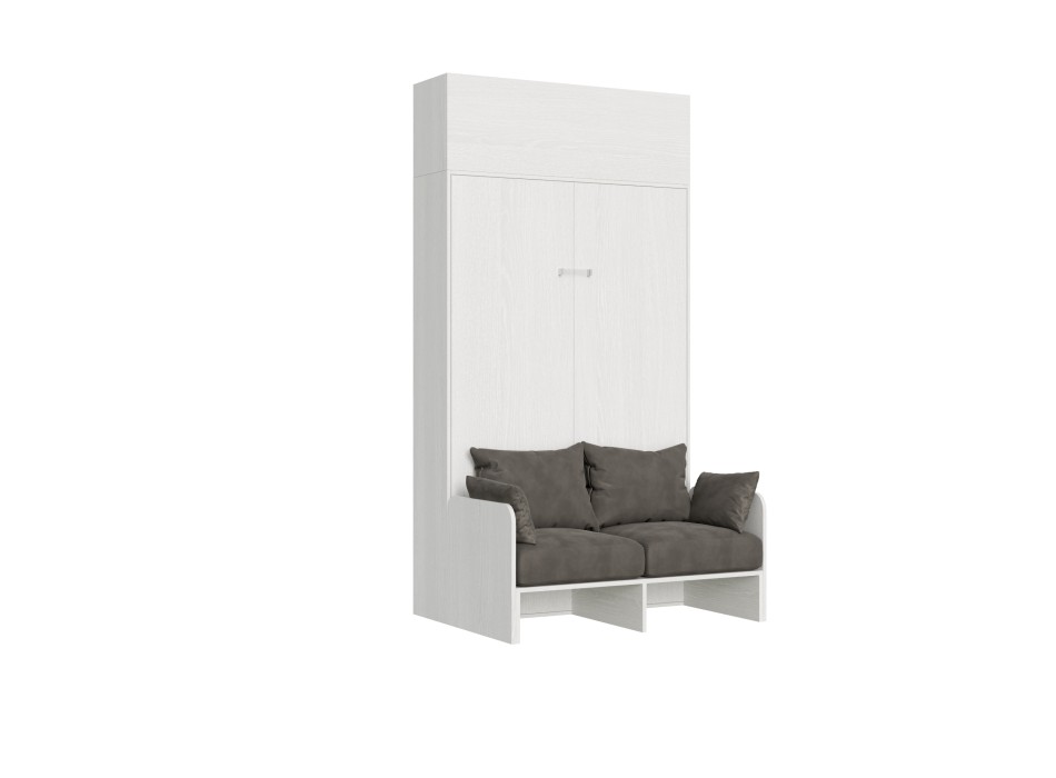 Mod.Kentaro French Sofa - 140 bed Kentaro White Ash Sofa with transom wall unit