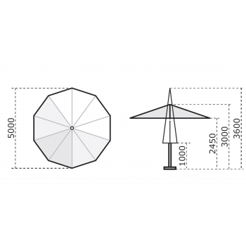 Palladio Telescopic umbrella Ø 5 m C5000 PAT Scolaro