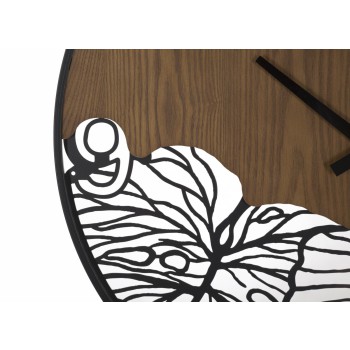 WOOD/LEAF WALL CLOCK