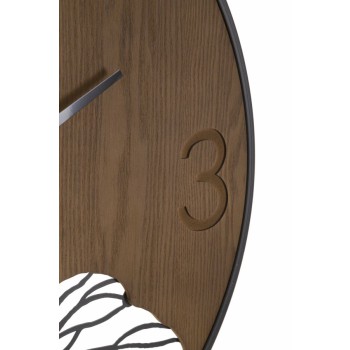 WOOD/LEAF WALL CLOCK