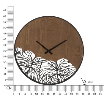 WOOD/LEAF WALL CLOCK