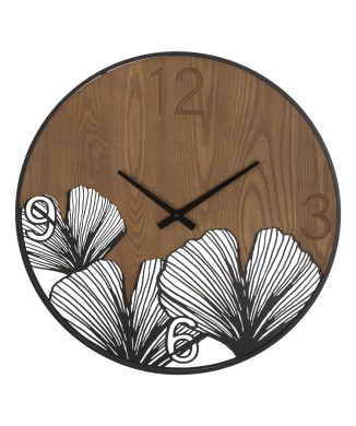 SUPER WOOD/LEAF WALL CLOCK