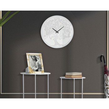 WHITE TREE WALL CLOCK