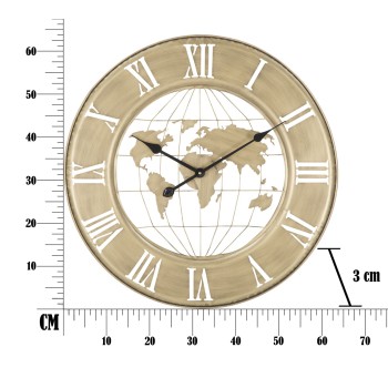 WORLD GOLD WALL CLOCK