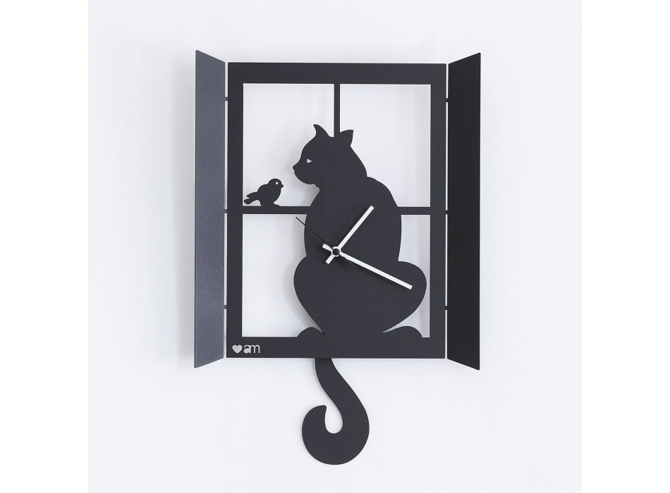 Cat At The Window Clock 11008C71 Arts and Crafts