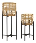 RATTAN POT HOLDER PAIR