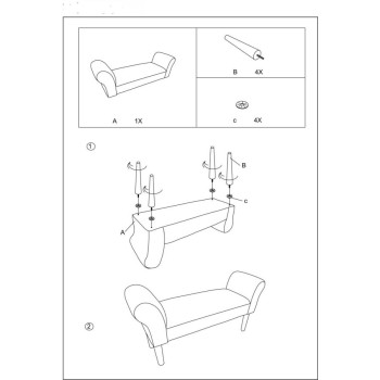 CREAM VELVET BENCH