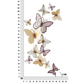 WALL PANEL BUTTERFLIES GOLD/BORDEAUX C