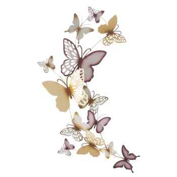 WALL PANEL BUTTERFLIES GOLD/BORDEAUX C