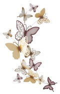 WALL PANEL BUTTERFLIES GOLD/BORDEAUX C