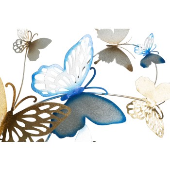 GOLD/LIGHT BLUE BUTTERFLIES WALL PANEL