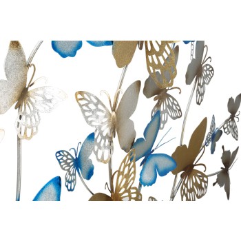 GOLD/LIGHT BLUE BUTTERFLIES WALL PANEL