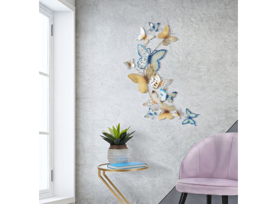 BUTTERFLIES WALL PANEL GOLD/LIGHT BLUE C