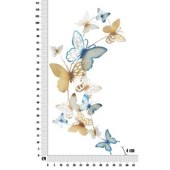 BUTTERFLIES WALL PANEL GOLD/LIGHT BLUE C