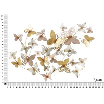 BUTTERFLIES GOLD/PINK WALL PANEL