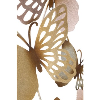 BUTTERFLIES WALL PANEL GOLD/PINK C