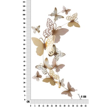 BUTTERFLIES WALL PANEL GOLD/PINK C