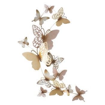 BUTTERFLIES WALL PANEL GOLD/PINK C