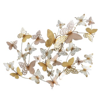 BUTTERFLIES GOLD/PINK WALL PANEL