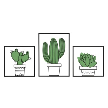 CACTUS WALL PANEL SET 3PCS 33X1,3X46,5-33X1,3X33