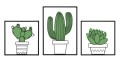 CACTUS WALL PANEL SET 3PCS 33X1,3X46,5-33X1,3X33