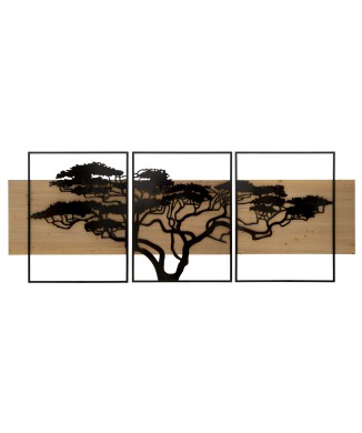 LAGOS WALL PANEL IRON AND WOOD SET 3PCS