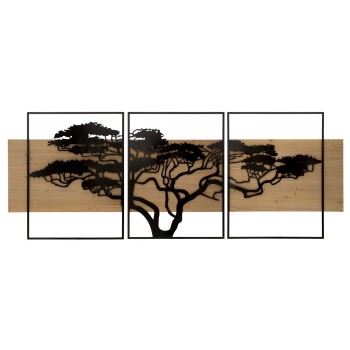 LAGOS WALL PANEL IRON AND WOOD SET 3PCS