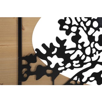 TREE IRON AND WOOD WALL PANEL SET 3PCS