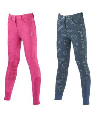 DASLO GIRL TROUSERS WITH PRINT AND RHINESTONE