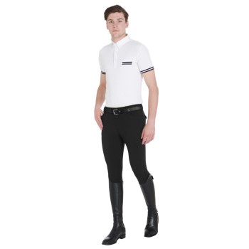 MEN'S SLIM FIT GRIP PANTS WITH EQUESTRIAN LOGO