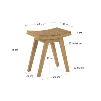 Vicentina footrest in solid teak wood