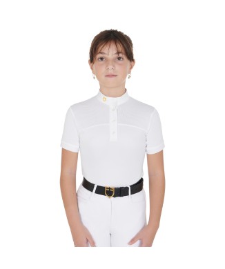 SLIM FIT COMPETITION POLO FOR GIRLS WITH PERFORATED FABRIC