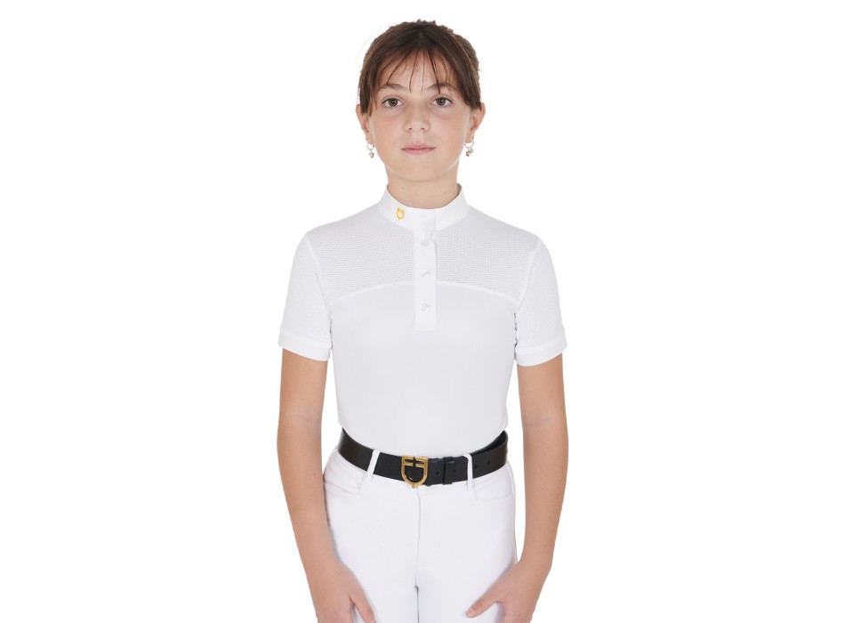 SLIM FIT COMPETITION POLO FOR GIRLS WITH PERFORATED FABRIC