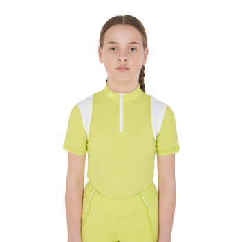 SLIM FIT GIRLS' ZIP-UP TRAINING POLO SHIRT