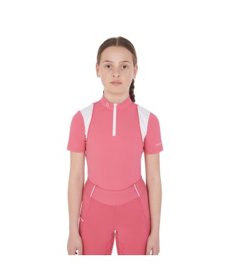 SLIM FIT GIRLS' ZIP-UP TRAINING POLO SHIRT