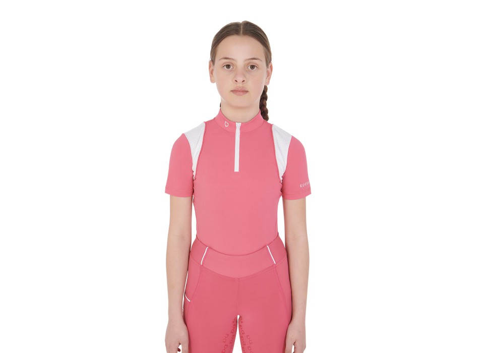 SLIM FIT GIRLS' ZIP-UP TRAINING POLO SHIRT