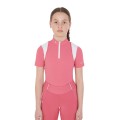 SLIM FIT GIRLS' ZIP-UP TRAINING POLO SHIRT