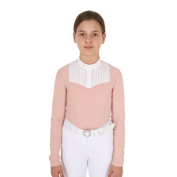 GIRL'S SLIM FIT COMPETITION POLO SHIRT WITH RHINESTONE