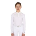 GIRL'S SLIM FIT COMPETITION POLO SHIRT WITH RHINESTONE