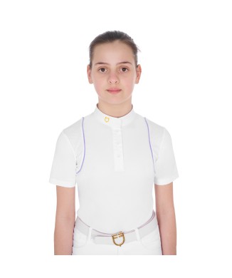 GIRL'S SLIM FIT COMPETITION POLO SHIRT WITH BUTTONS