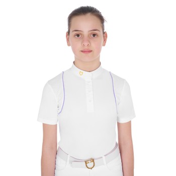 GIRL'S SLIM FIT COMPETITION POLO SHIRT WITH BUTTONS