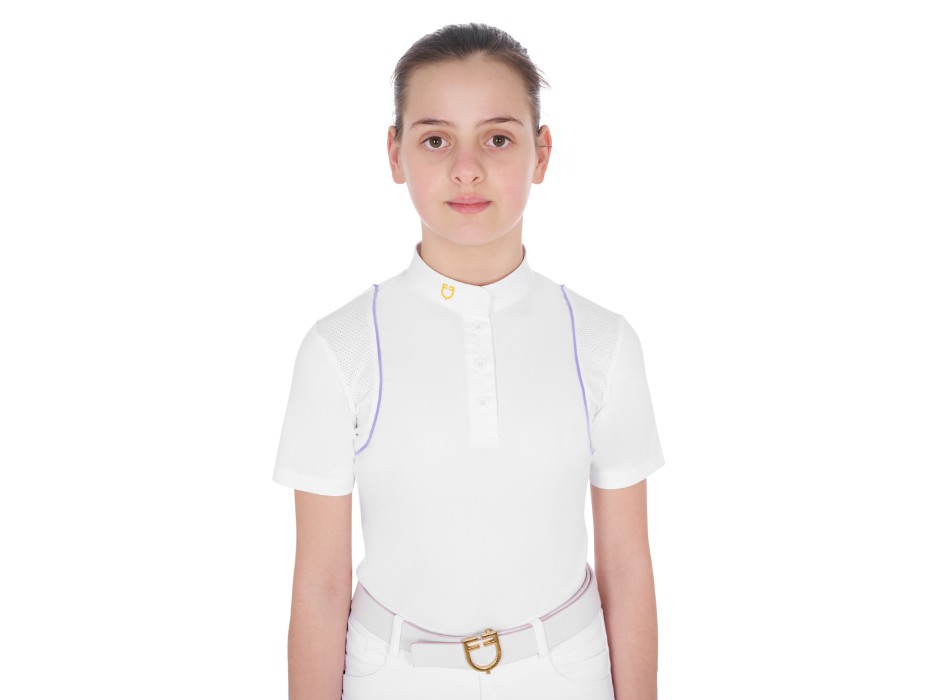 GIRL'S SLIM FIT COMPETITION POLO SHIRT WITH BUTTONS