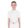 GIRL'S SLIM FIT COMPETITION POLO SHIRT WITH RUFFLED SLEEVES